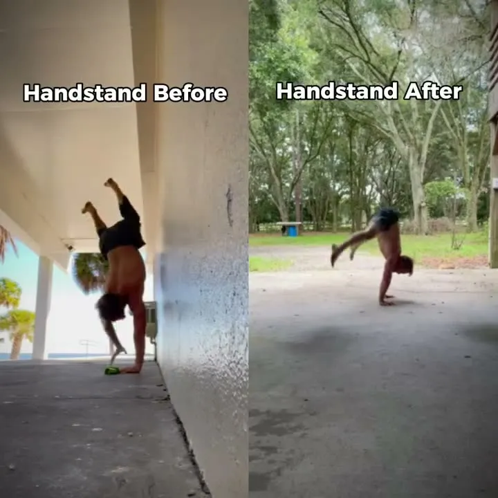 Handstand - before and after